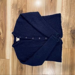 Comfy Navy Blue Grandpa Cardigan Wool